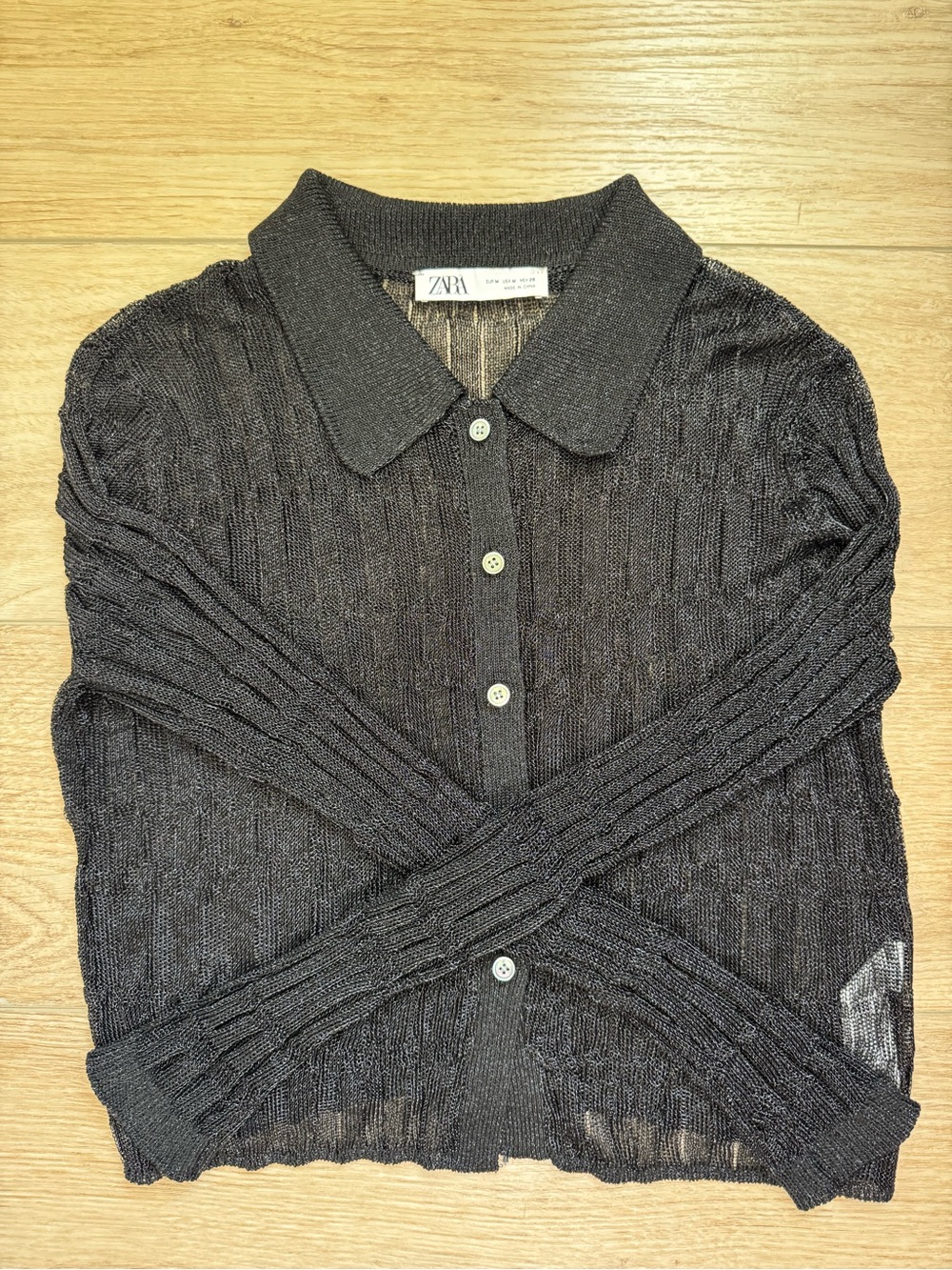 Zara- Semi-Sheer Knit Top